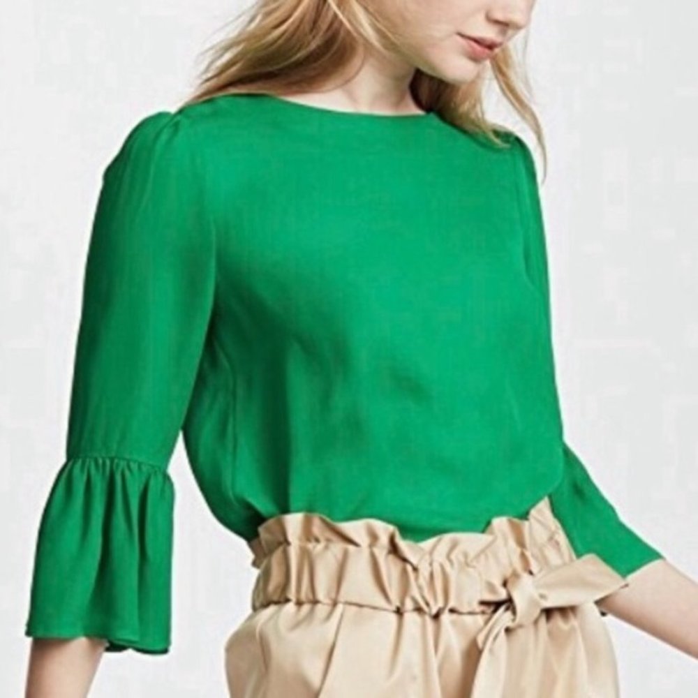 Alice + Olivia Bernice Top Juniper Green | XS
